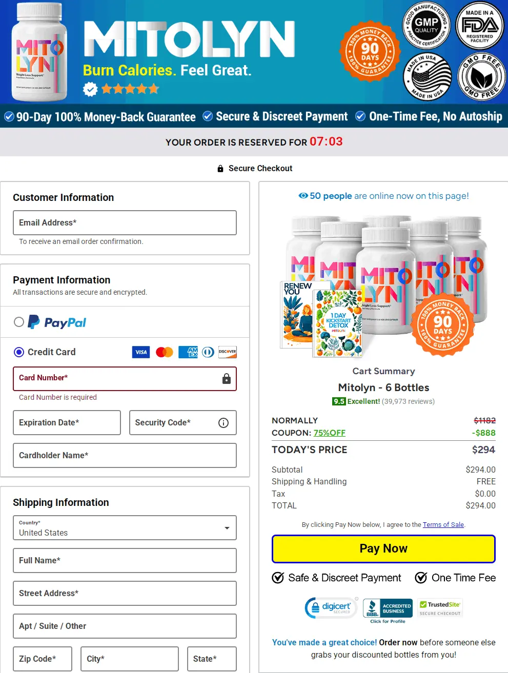 mitolyn checkout page